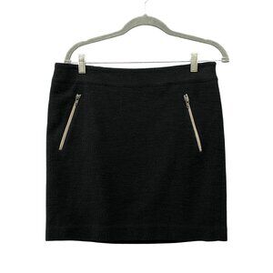 Ann Taylor Boucle Tweed Straight Skirt Womens Size 8 Black Textured Career Work